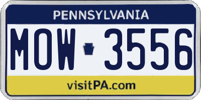 PA license plate MOW3556