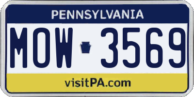 PA license plate MOW3569