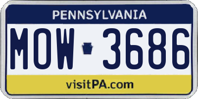 PA license plate MOW3686