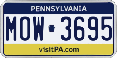 PA license plate MOW3695