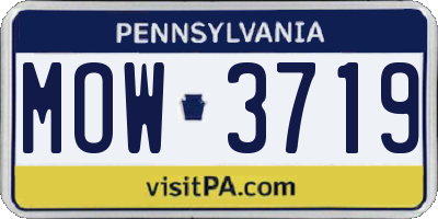 PA license plate MOW3719