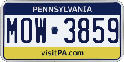 PA license plate MOW3859