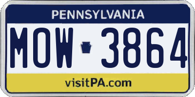 PA license plate MOW3864