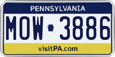 PA license plate MOW3886