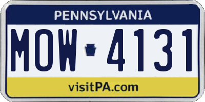 PA license plate MOW4131