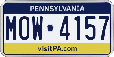 PA license plate MOW4157