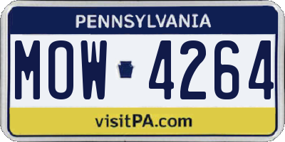 PA license plate MOW4264