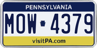 PA license plate MOW4379