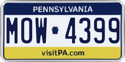 PA license plate MOW4399