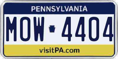 PA license plate MOW4404