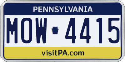 PA license plate MOW4415