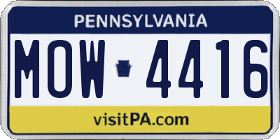PA license plate MOW4416