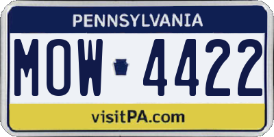 PA license plate MOW4422