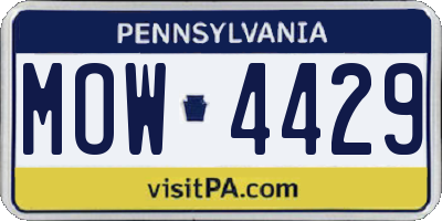 PA license plate MOW4429