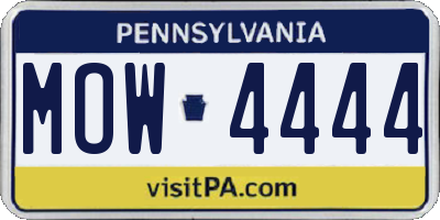 PA license plate MOW4444