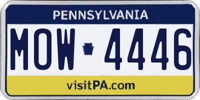 PA license plate MOW4446