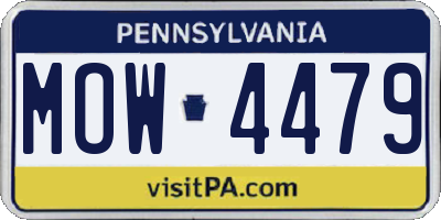 PA license plate MOW4479