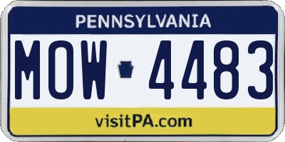 PA license plate MOW4483