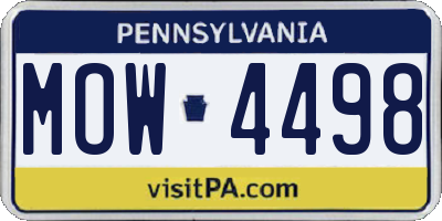 PA license plate MOW4498