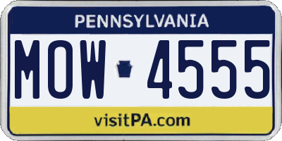 PA license plate MOW4555