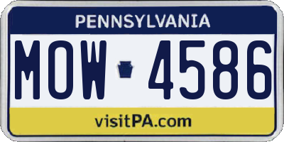 PA license plate MOW4586