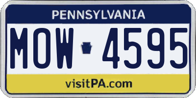 PA license plate MOW4595