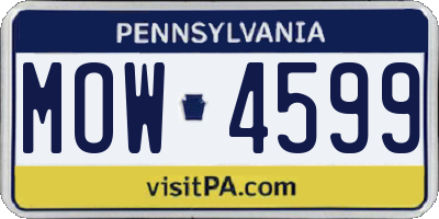 PA license plate MOW4599