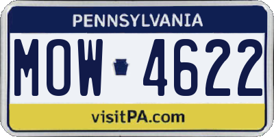 PA license plate MOW4622