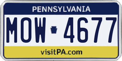 PA license plate MOW4677