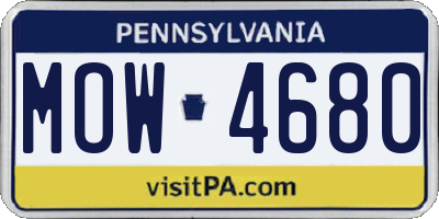 PA license plate MOW4680