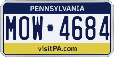 PA license plate MOW4684
