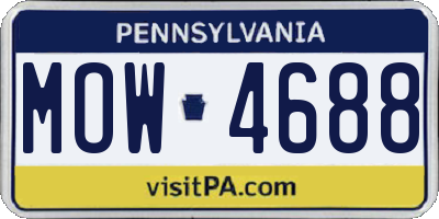 PA license plate MOW4688