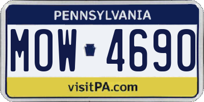 PA license plate MOW4690