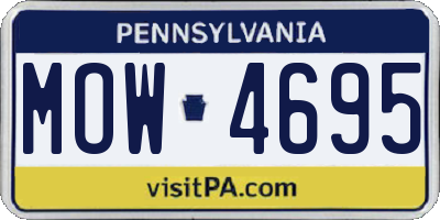 PA license plate MOW4695