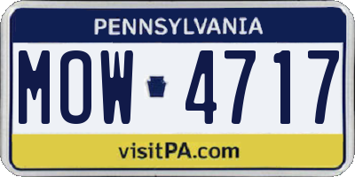 PA license plate MOW4717