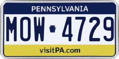 PA license plate MOW4729