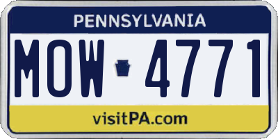 PA license plate MOW4771