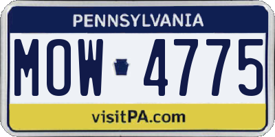 PA license plate MOW4775