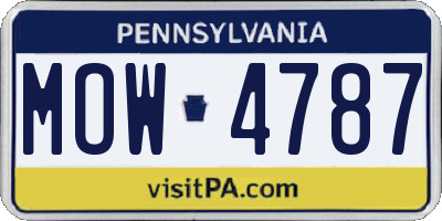PA license plate MOW4787
