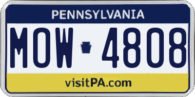 PA license plate MOW4808
