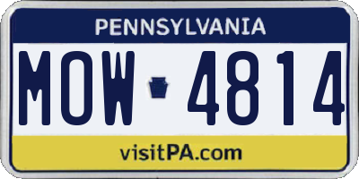 PA license plate MOW4814