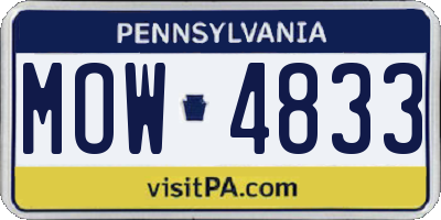 PA license plate MOW4833