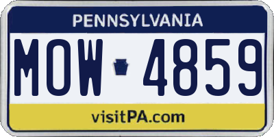 PA license plate MOW4859