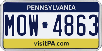 PA license plate MOW4863