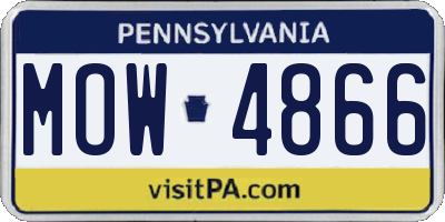 PA license plate MOW4866