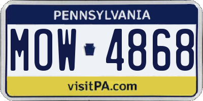 PA license plate MOW4868
