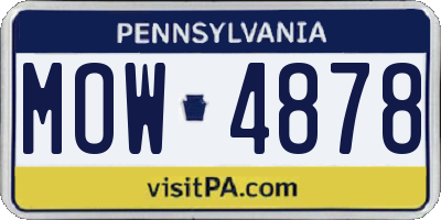 PA license plate MOW4878
