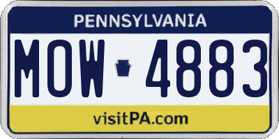 PA license plate MOW4883