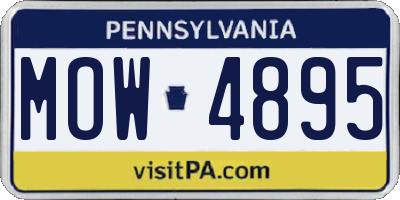 PA license plate MOW4895