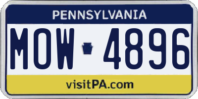 PA license plate MOW4896